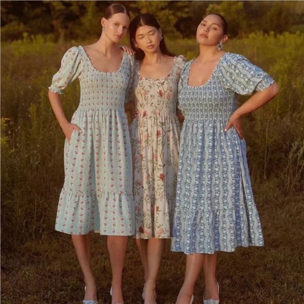 Hill House Louisa Nap Dress in Trailing Vine Blue